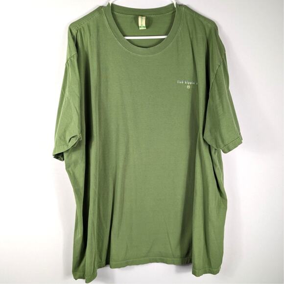 Fish Hippie Co Mens XL Green Graphic T Shirt Cotton Fishing Logo Tee Outdoor - Picture 2 of 4